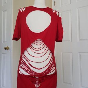 Slashed T-shirt - RED